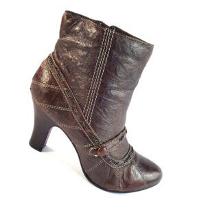 Bobbie Blu Women's Y2K Ankle Booties  Brown Size 8 M